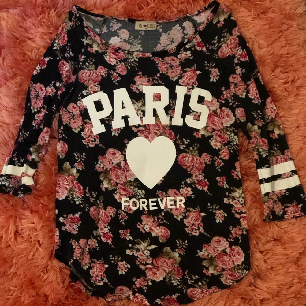 “Paris Forever” Vintage floral shirt